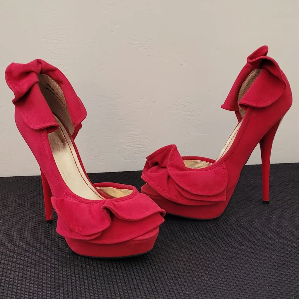 Shiekh  Red open toe heels - Picture 3 of 4